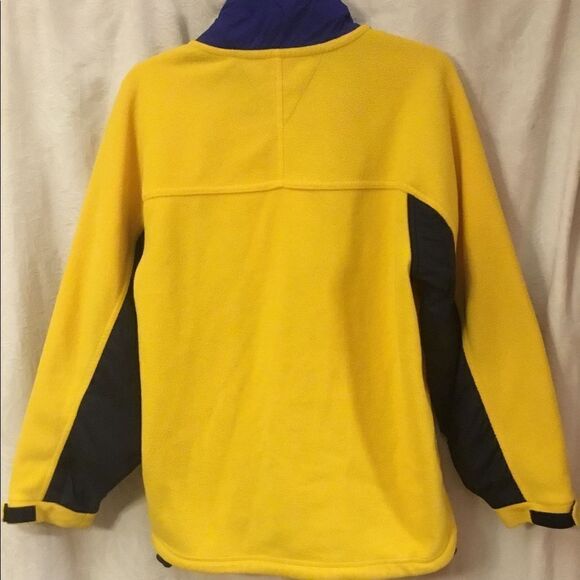 VTG Tommy Hilfiger Men’s Fleece Jacket Yellow Blue - Picture 2 of 6